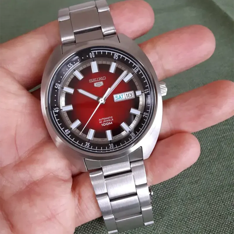 Seiko 5 Sports Turtle Automatic Red Dial Men’s Watch- SRPB17k1